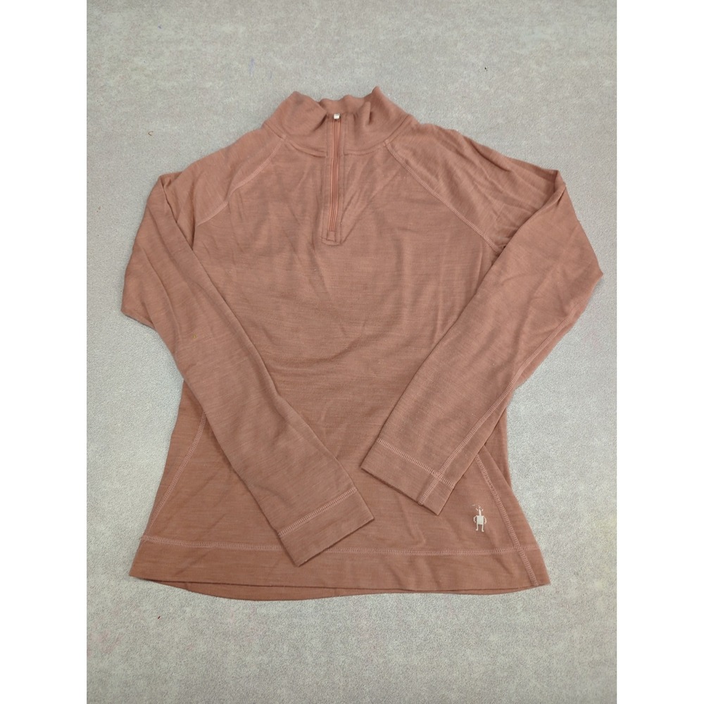 Smartwool Merino 250 Base Layer Womens M Pink Rose Wool 1/4 Zip Thermal SW016373